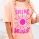 Bright Pink Graphic Tee with Slogan Detail