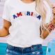 Chenille Patched America Flag Graphic Tee