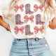 Country Charm White Graphic Tee with Bowknot & Cowgirl Boots