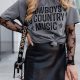 Country Music Lover's Gray Graphic Tee