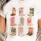 Cowboy Boots Print White Western Style Tee