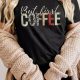 Leopard Print Crew Neck T-Shirt with Black Coffee Vibes